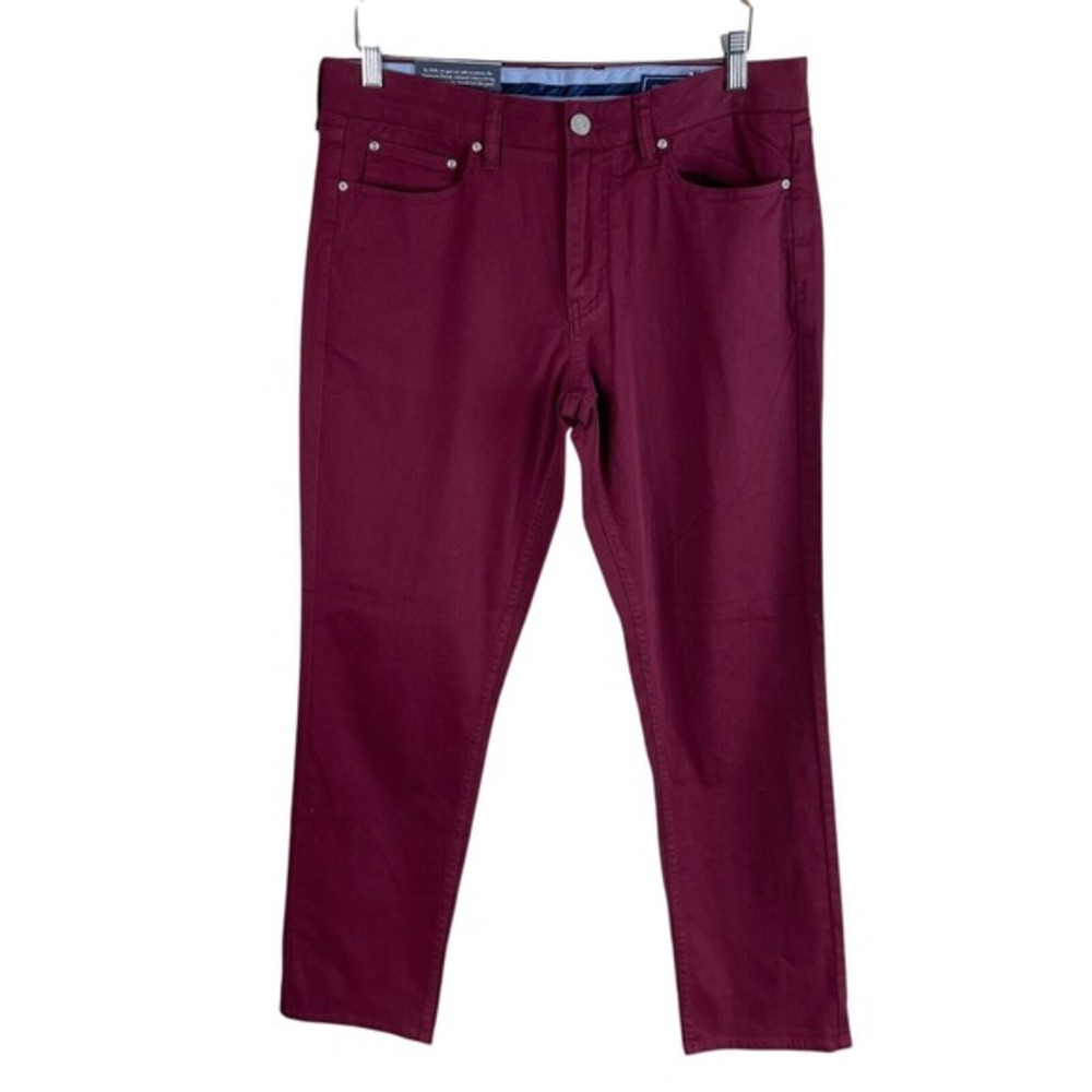 NEW Vineyard Vines Luxe 5-Pocket Pant Mens 33x30 Crimson Red Stretch $178